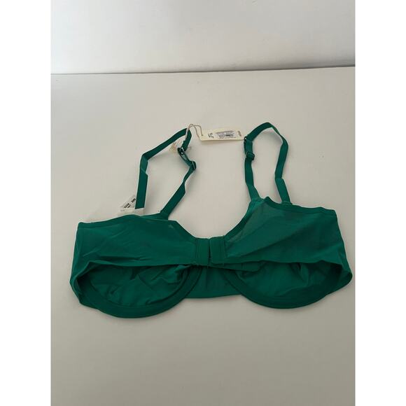 NWT Aerie Women's Smoothez Mesh Unlined Balconette Underwire Green Size 32D - Picture 2 of 10